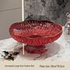 ZISIZ Праздничные Красные Пластиковые Сервировочные Салатницы на Высокой Ножке, Набор из 2 штук