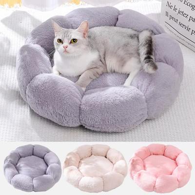 Для Flower Soft Кошачья Кровать Коврик для Сна Кошки Удобный Сон Кровать для Питомца Длинный Плюш Собаки Корзина Подушка Коврик для Кошек Животные Спящий Диван