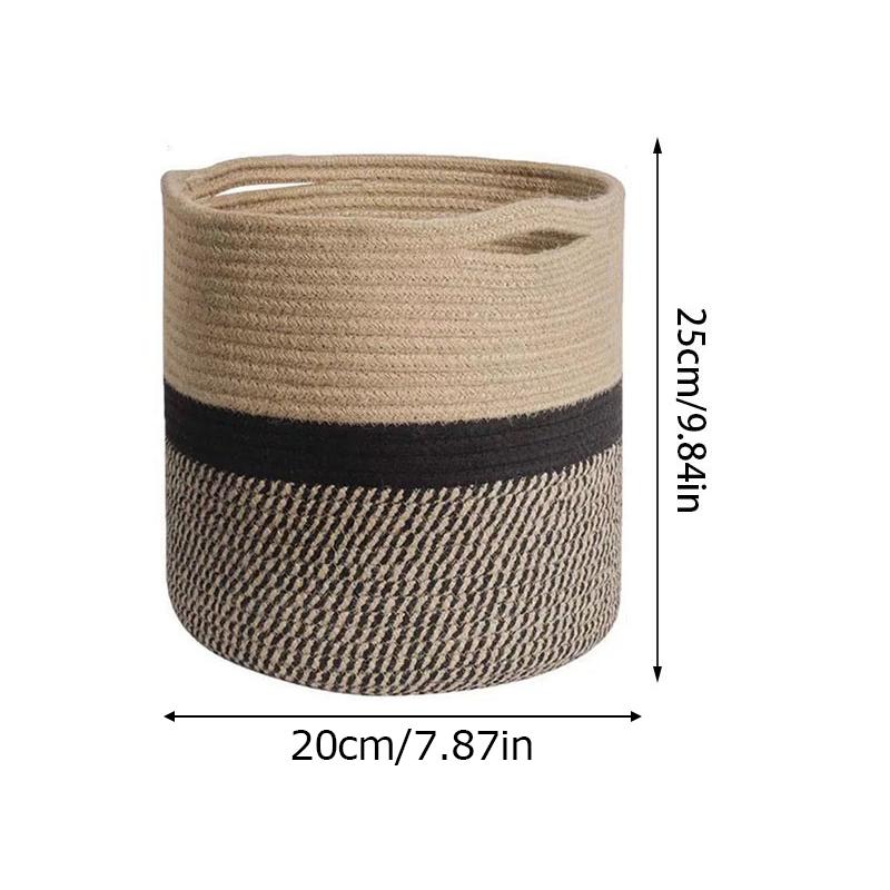 Большая вместимость, плетеная вручную хлопковая веревочная корзина для игрушек, одежды, косметики, органайзер