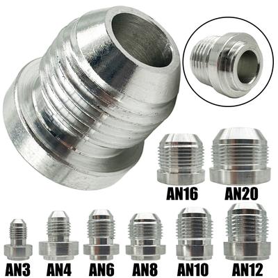 AN3 AN4 AN6 AN8 AN10 AN12 AN16 AN20 Адаптер приварной штуцер Патрубок для сварки Алюминий Топливный шланг Труба Прямой фитинг Серебристый