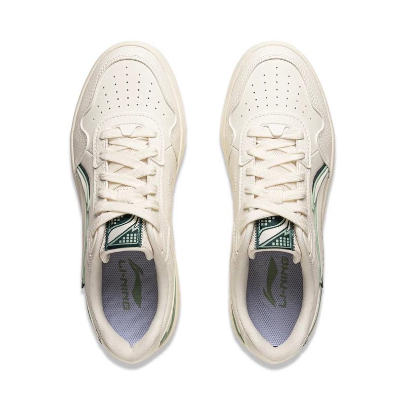 Li Ning Yuanbao Модная серия Удобная Модная Нескользящая Прочная Дышащая Обувь для скейтборда с низким верхом Мужские кроссовки Белый Зеленый AGCV177-2