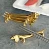 2PCS Silver Dachshund Dog Chopstick Holder Zinc Zinc Zinc Alloy Cutlery Rest  Kitchen Accessories