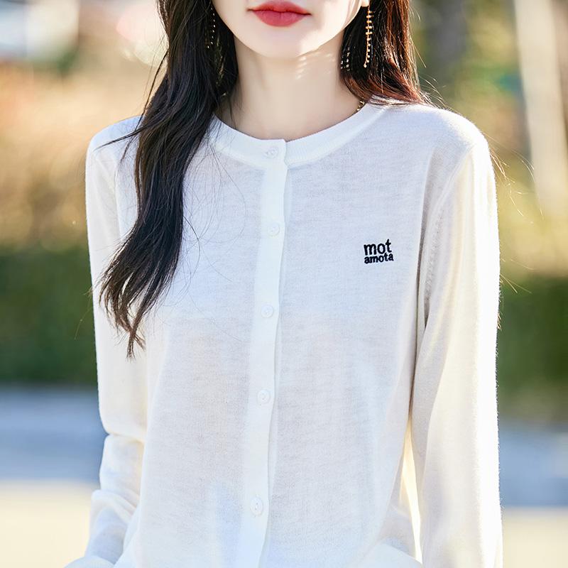 Женский легкий кардиган из 50% шерсти и 50% шелка Mulberry — универсальный трикотаж на все 4 сезона для комфорта и стиля в любое время года