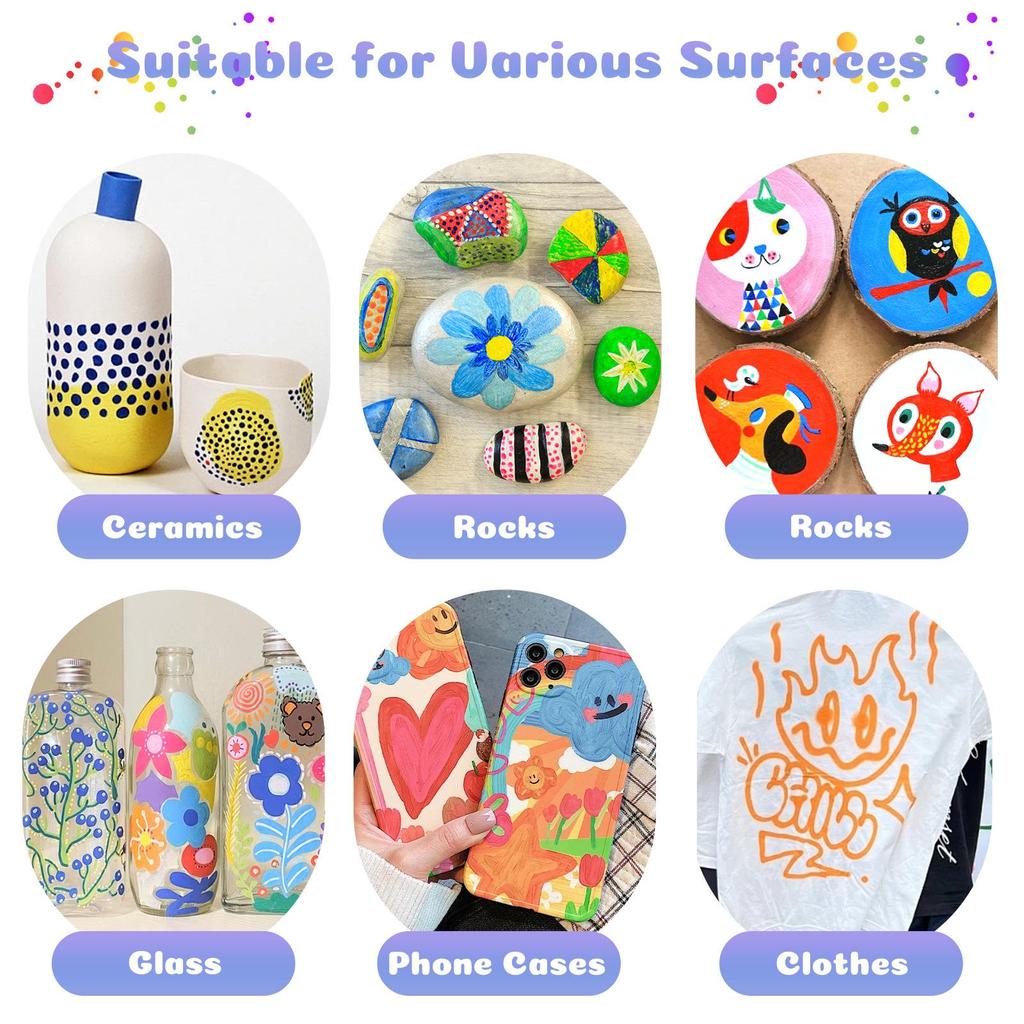 Dudu Pen Двусторонний акриловый маркер для детей - Большая емкость, Быстросохнущий, На водной основе.