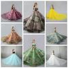 Handmade Wedding Dress For Barbie Doll Clothes Outfits Princess Evening Party Ball Long Gown Bridal Dress 1/6 Dolls Accessories
