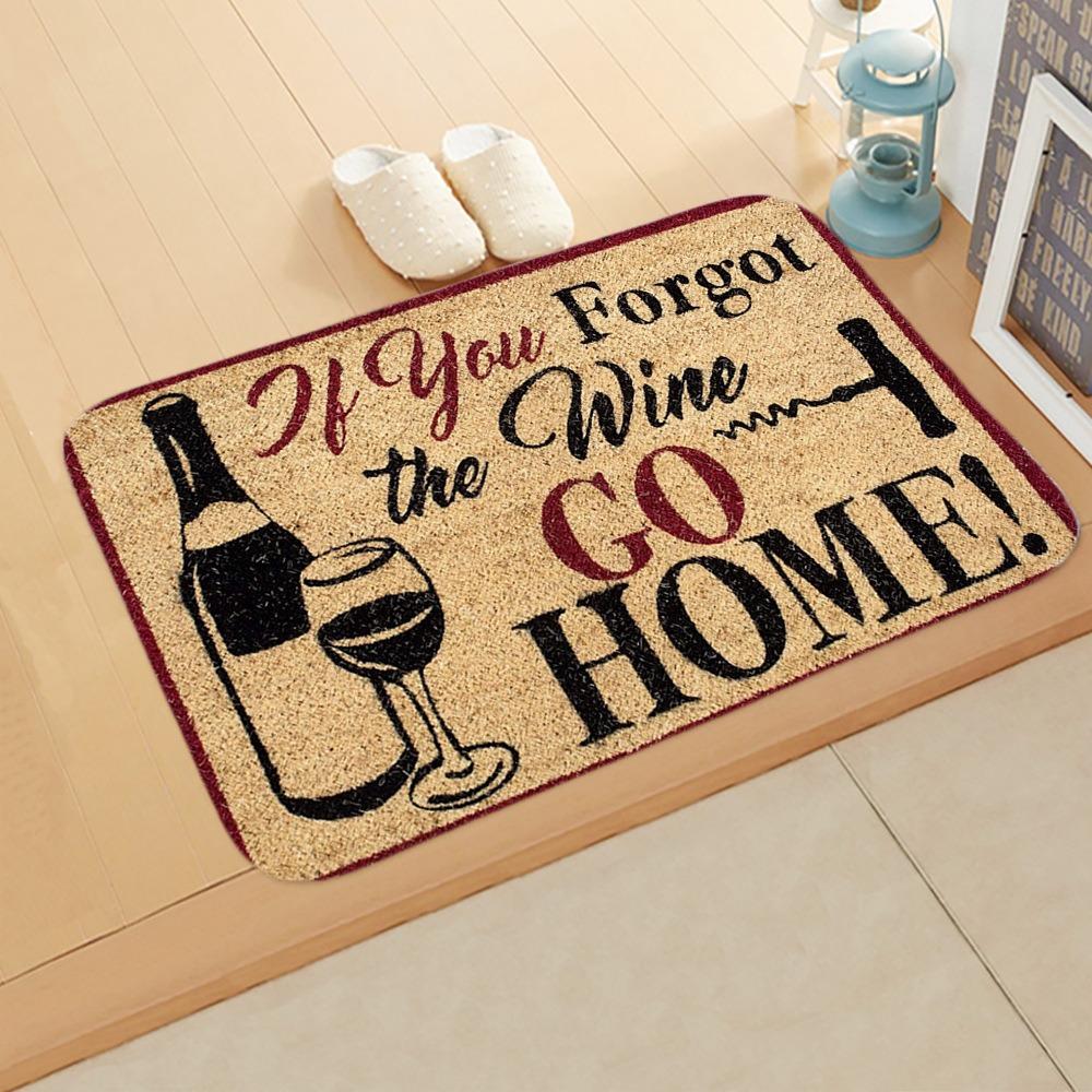 Funny Quote Flannel Doormats, Unique Dog Treats Wine Home Sayings Creative Entrance Decor Soft Floor Mats for Porch and Home