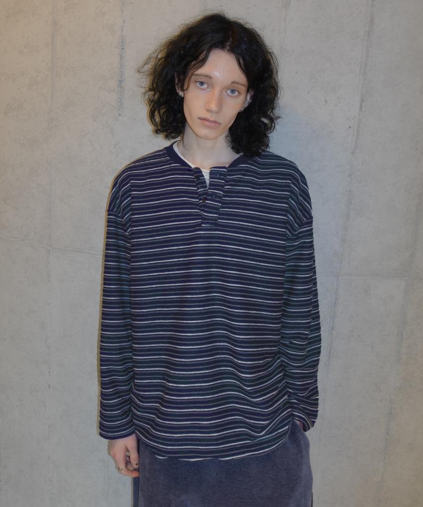 AZENDER Henry Boucle Stripe Navy