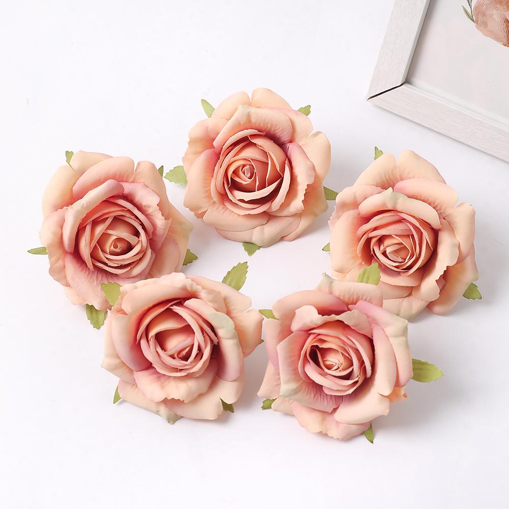 5/10Pcs Rose Artificial Flower Silk Fake Flowers Home Decor Garden Wedding Party Decoration DIY Craft Garland Gift Accessories