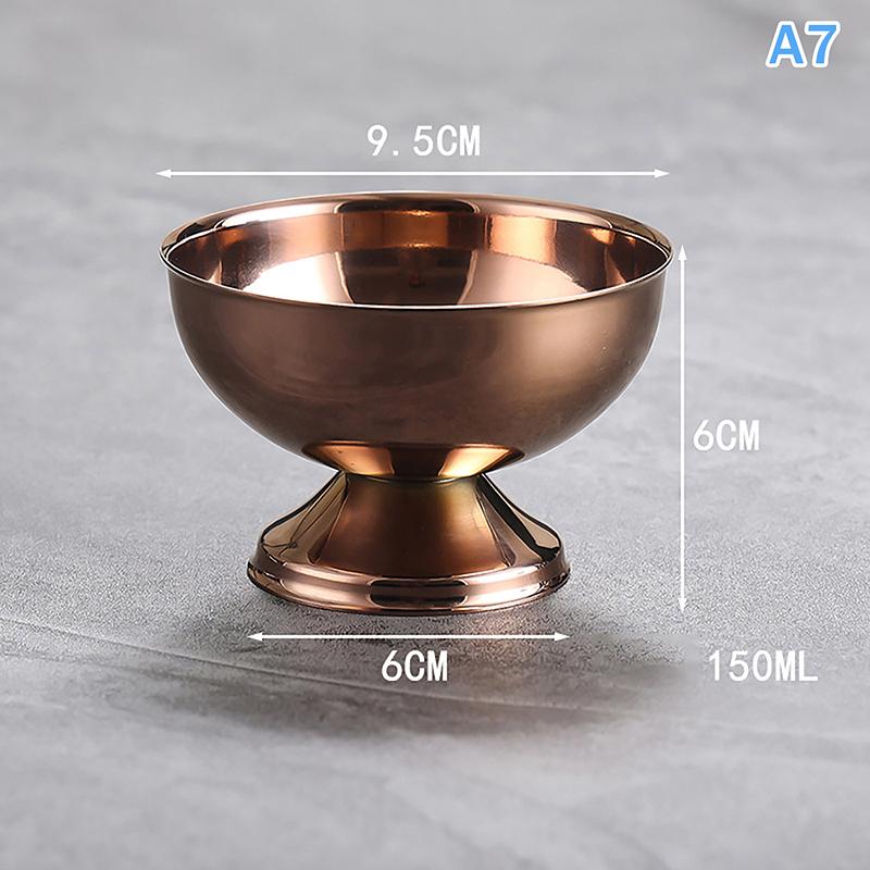 Retro High-Foot Dessert Cup 304 Stainless Steel Luxury Container for Ice Cream Cocktails Pudding Hotel & Restaurant Quality