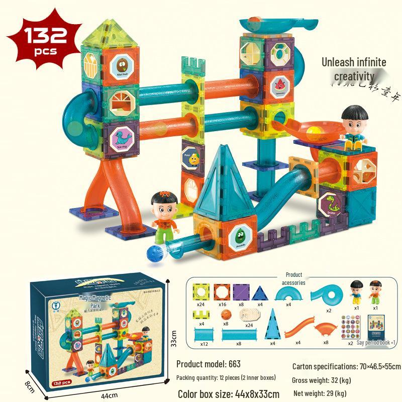 Магнитные шариковые строительные блоки Diger Pipeline: Красочный развивающий набор игрушек для детей