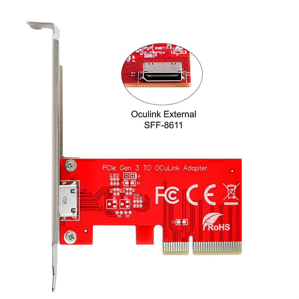 Chenyang Oculink External SFF-8612 SFF-8611 Host - PCI-E Express 3.0 4.0 PCI-E 4X Adapter for PCIe SSDs with Bracket