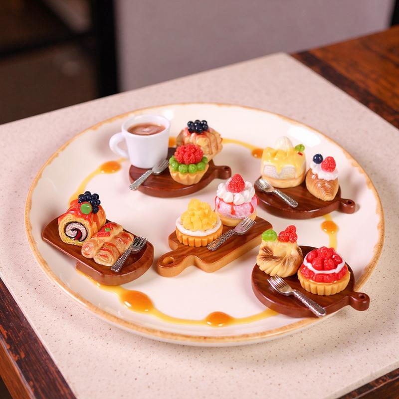 2 шт./набор Кукольный домик Мини Модель Торта Десерта Кукольный домик Мини Кухонное Украшение Аксессуары для Кукольного Домика Игрушки для Имитации