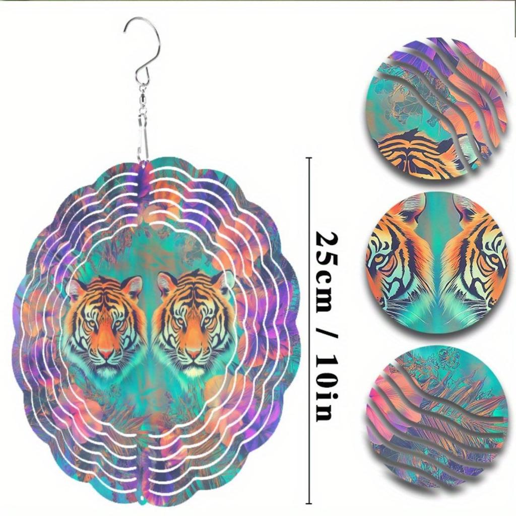 Outdoor Wind Chime 2D Flat Open Chrysanthemum Pattern Hanging Decor for Spring Summer Balcony Courtyard Artistic Dynamic Design