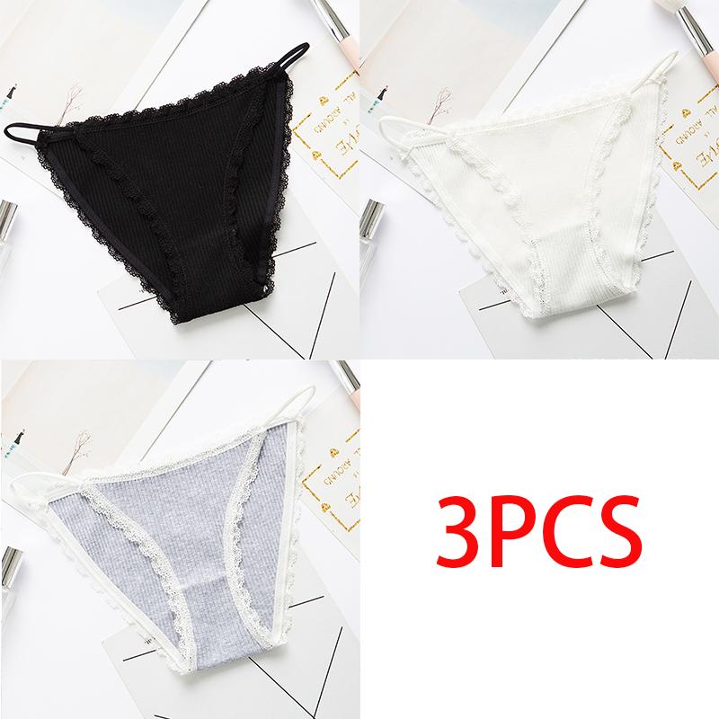 Women's Cotton Lace Briefs Mid Waist Sexy Seamless Comfort Panty Seduction Charming Bikini Panties