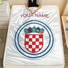 Custom Name,Croatia Printed Flannel Blanket, soft throw for bedroom sofa, washable, Christmas present, great gift.