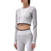 adidas Женские укороченные топы для фитнеса в полоску с длинными рукавами X Stella McCartney, серые HR4511