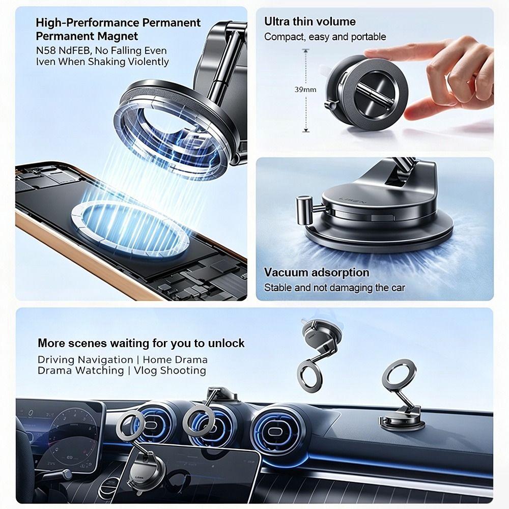 360° Rotatable Car Phone Holder Magnetic Desktop Stand Portable Phone Mount for Vlogging Equipment