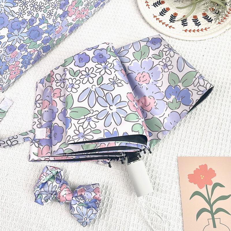 Dual-Purpose Floral Umbrella for Women: Automatic Folding, Sunscreen & UV Protection, Wind & Rain Resistant