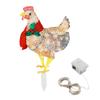 Xmas Chicken Shape Decorative LED Lights Light Up Xmas Decor with Scarf for Indoor Outdoor Room Yard