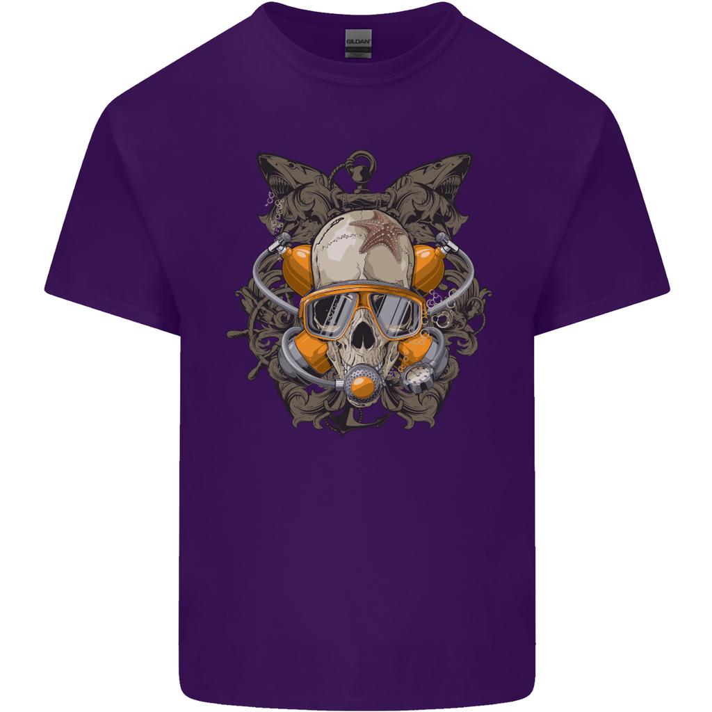 Scuba Diving Skull Diver Dive Unisexs Light Cotton TShirt