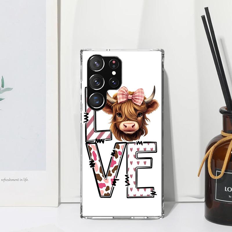 Cute Highland Cow Phone Case For Samsung Galaxy S26 S25 Edge S24 FE S23 S22 Ultra S21 Plus S20 + Art Fundas Back Cover Galaxy S2