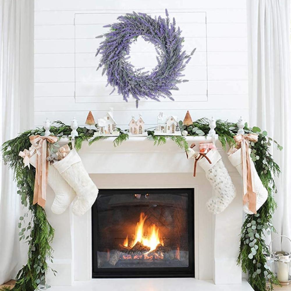 Лавандовый венок для входной двери, весенние/летние венки, венки для входной двери, для внутреннего и наружного декора дома, стены, окна, фермерского дома, свадьбы