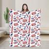 Union Jack Flag Knitted Fashion Blanket Flannel UK United Kingdom Great Britain British Warm Throw Fashion Blanket for Outdoor Travel Breath