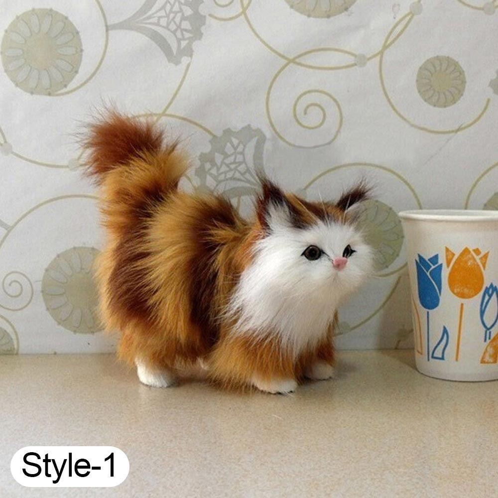 Mini Faux Fur Ornament Kitten Doll Model Plush Cat Toy