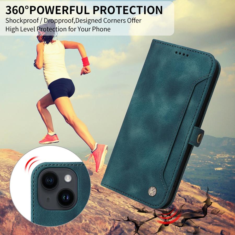 Чехол для телефона iPhone 16 Pro Max 16 Plus 15 Pro 14 13 12 11 XR 7 8 Plus SE из матовой искусственной кожи с подставкой и держателем для кошелька, 3 слота для карт и 1 карман для наличных