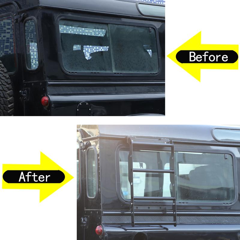 For Land Rover Defend 90 110 130 2004-2018 Car styling Stainless steel Black Car Side ladder exterior car accessories JW8