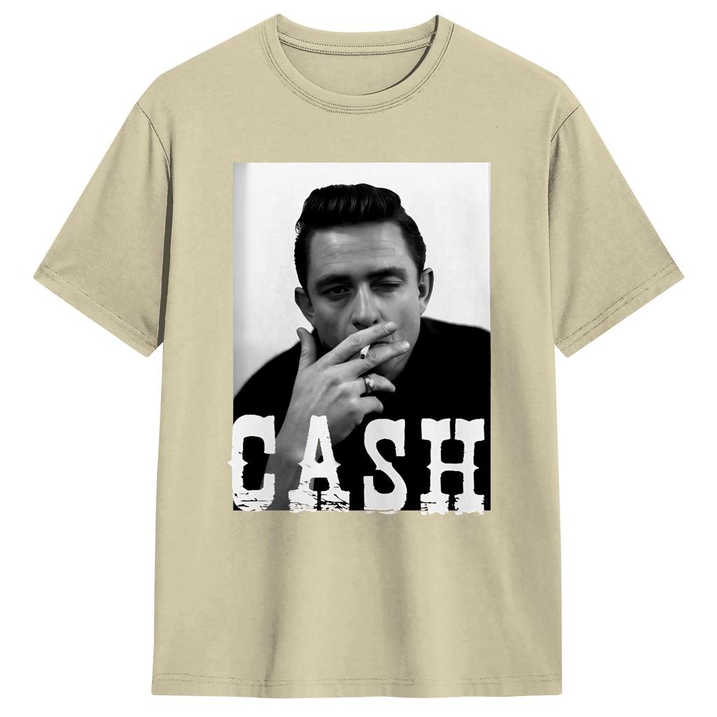 Vintage T Shirt Johnny Cash 100 Cotton T Shirts Hip Hop Tshirt for Unisexs Summer Aesthetic Printed Short Sleeve Tops
