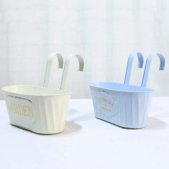 Кашпо для растений на заборе, металлические подвесные цветочные горшки, кашпо для перил, со съемными крючками для сада, забора, дома, балкона, террасы