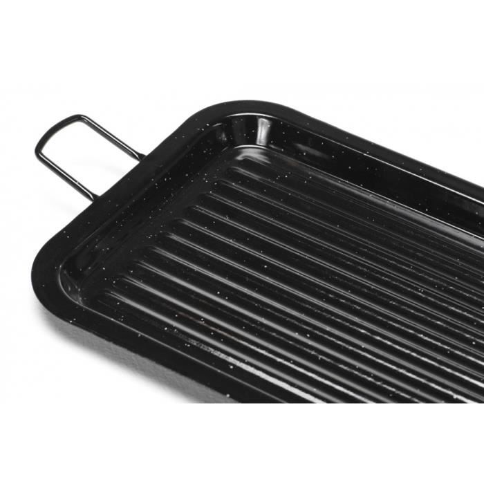 Poêle grill - VAELLO CAMPOS - PAMPELONA - Acier émaillé - 31x25 cm - Fond strié