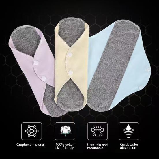 Многоразовые водонепроницаемые прокладки от недержания с асептической технологией на основе графена, моющиеся, менструальные тканевые прокладки для ухода за пожилыми