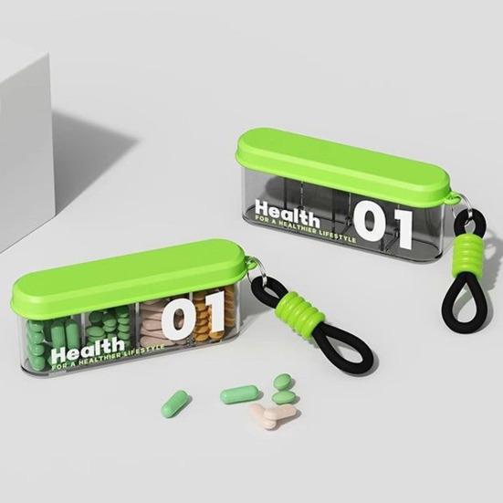 Portable Pill Box 4 Compartments Transparent Pill Case Travel Pill Organizer Tablet Dispenser with Slider Lock