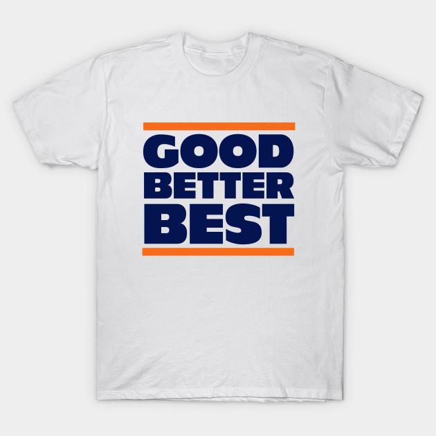 Asian Size Men Black Print T-shirt Good Better Best - Chicago Bears No-Cut Heat Transfer Print Cotton Tshirt