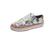 Women Sneakers Lady Vulcanized Shoes Elegant Floral Printed Lace-up Female Flats Skateboard Fashion Women Casual Footwear