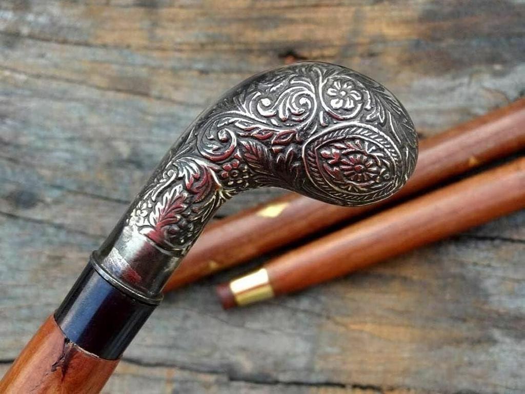 Антикварный стиль Викторианский Винтажный Дизайнерская Латунная Ручка Трость Деревянная Трость