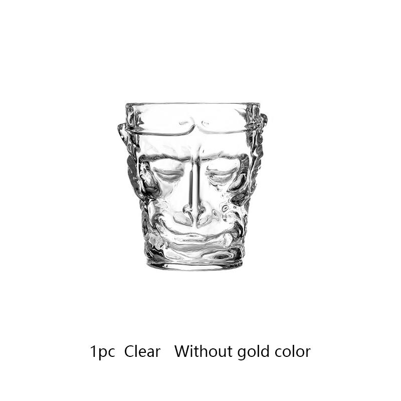 Бокал для вина с изображением обезьяны Сунь Укун, 3D-чашка для виски, короткая, для питья, прозрачная, для бренди соджу, стеклянная посуда для вина, кофе