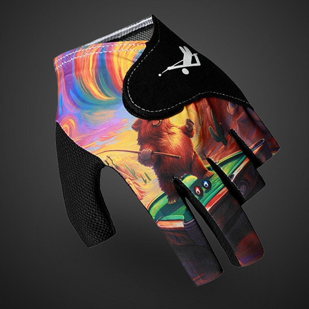 Billiards Glove Left Hand Half Finger Snooker Billiard Glove Non Slip Stickers Elastic Billiard Training Gloves Accessories