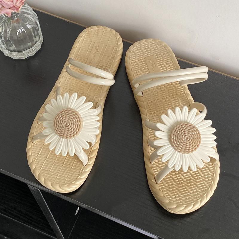 Женские летние пляжные шлепанцы Daisy, сандалии на плоской подошве, праздничные пляжные тапочки