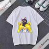 Sailor Moon Graphic T Shirts Japanese Anime Kawaii Y2k Clothing Alphabet T-shirt Streetwear Sportswear Unisex Tops Goth Clothes