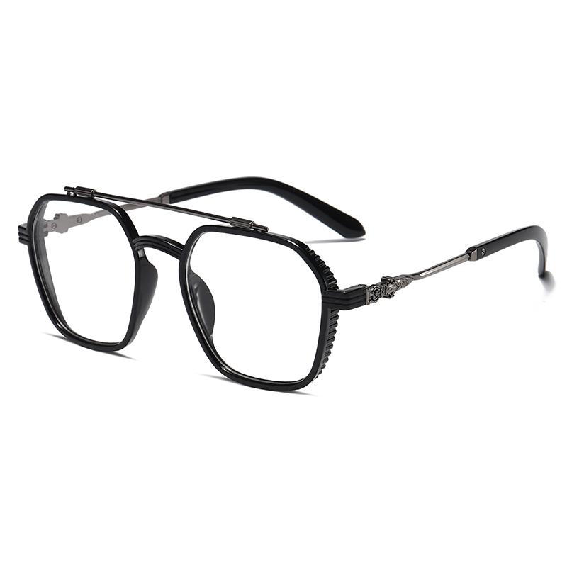 Оверсайз Металлические Ретро Модные Очки с Защитой от Синего Света для Мужчин и Женщин, Двойная Перекладина, Защита от Радиации, Компьютерные Зеркальные Очки для Чтения