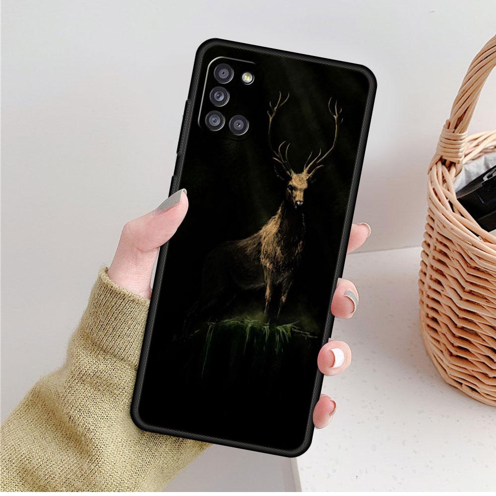 For Samsung Galaxy A02s A12 A31 A41 A32 4G A71 A21s A51 A52 A72 A53 A52s 5G A22 Deer Hunting Camo Cellphone Cases Phone Funda