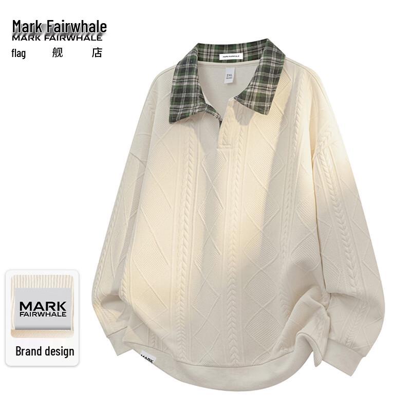 MARK FAIRWHALE Men's Casual Color Block Long Sleeve T-Shirt