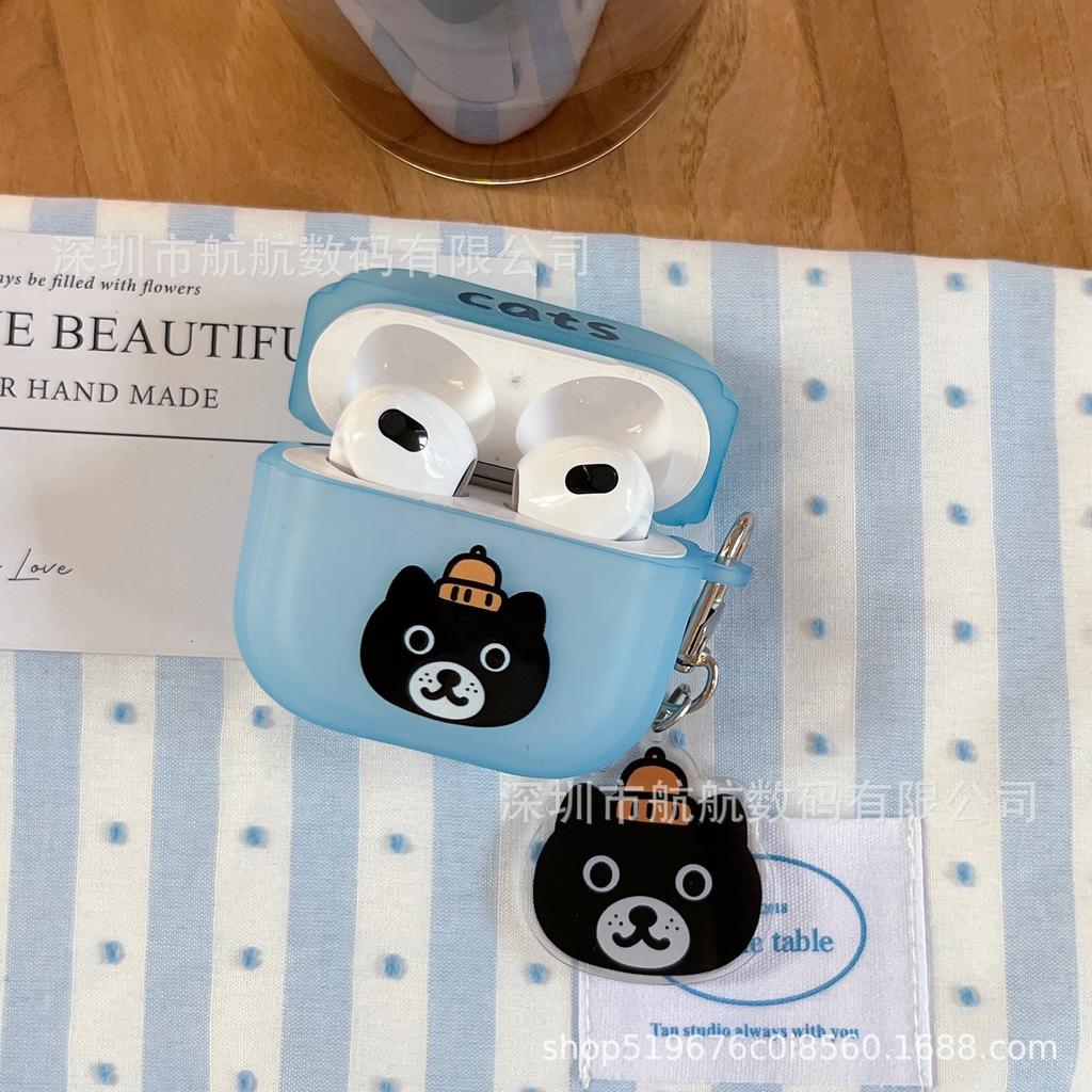 Милый щенок медведь мультяшное яблоко AirPods pro 1-го поколения 1-го поколения 1-го поколения чехол для Bluetooth-гарнитуры креативный чехол