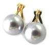 [M7058] - Gray 'Pearl' Gold Plated Clips - 12 Mm