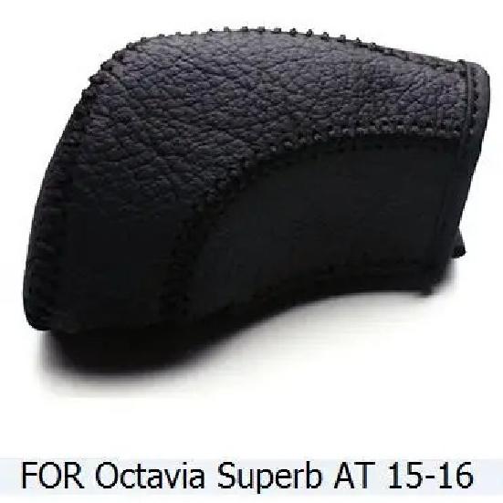 Кожаный чехол на ручку КПП для Skoda Octavia Superb Fabia Superb, ручная прошивка, для автоматической коробки передач