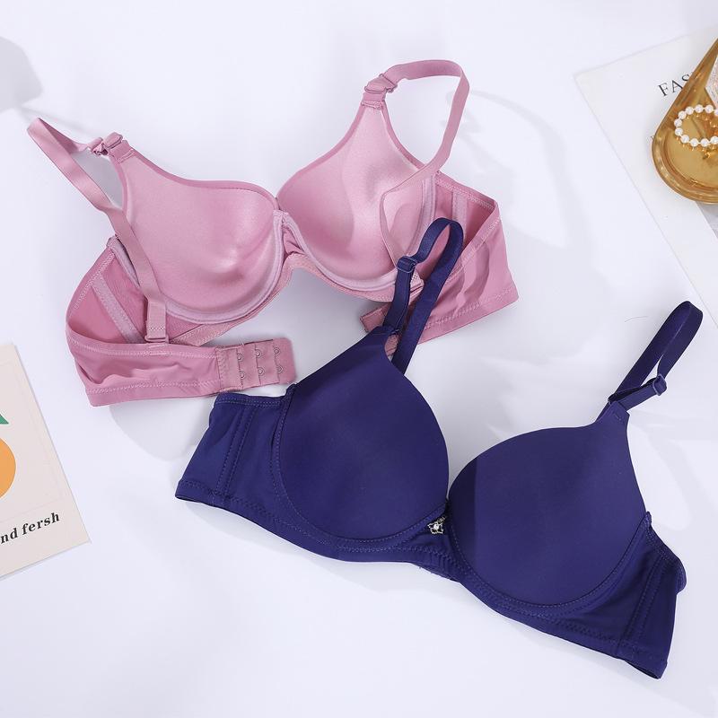 Japanese Style Smooth Seamless Push-Up Bra for Women - Thin Top, Thick Bottom, Solid Color