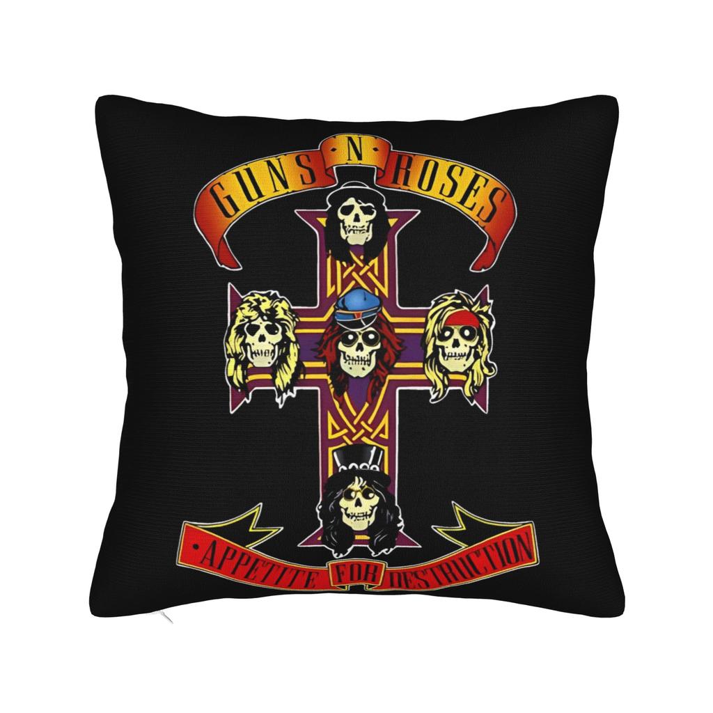 GunsNRoses Здесь чехол на подушку рок-метал группа Мерч Печать Наволочка Декоративная подушка Чехол для подушки Декор для дома Молния Разные размеры